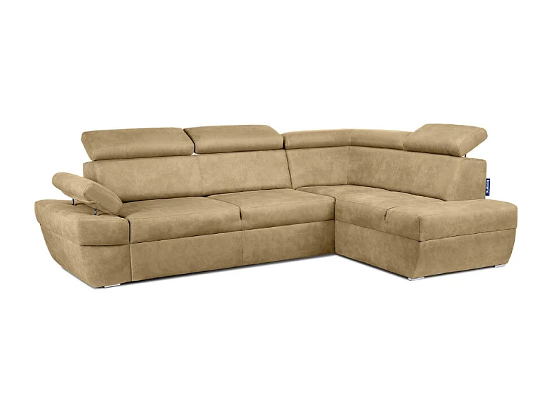 Ecksofa rechts mit Schlaffunktion - RATLO - Sandbraun