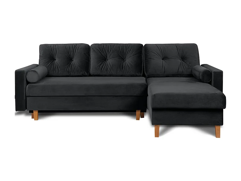 Ecksofa, universal umwandelbar, mit Ottomane ERISO - 3-Sitzer - Graphit