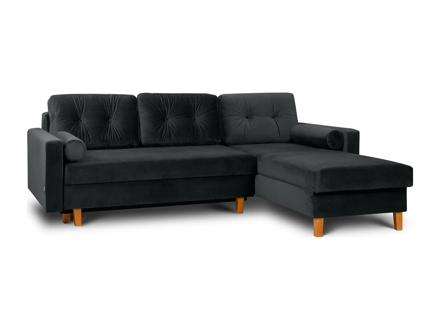 Ecksofa, universal umwandelbar, mit Ottomane ERISO - 3-Sitzer - Graphit