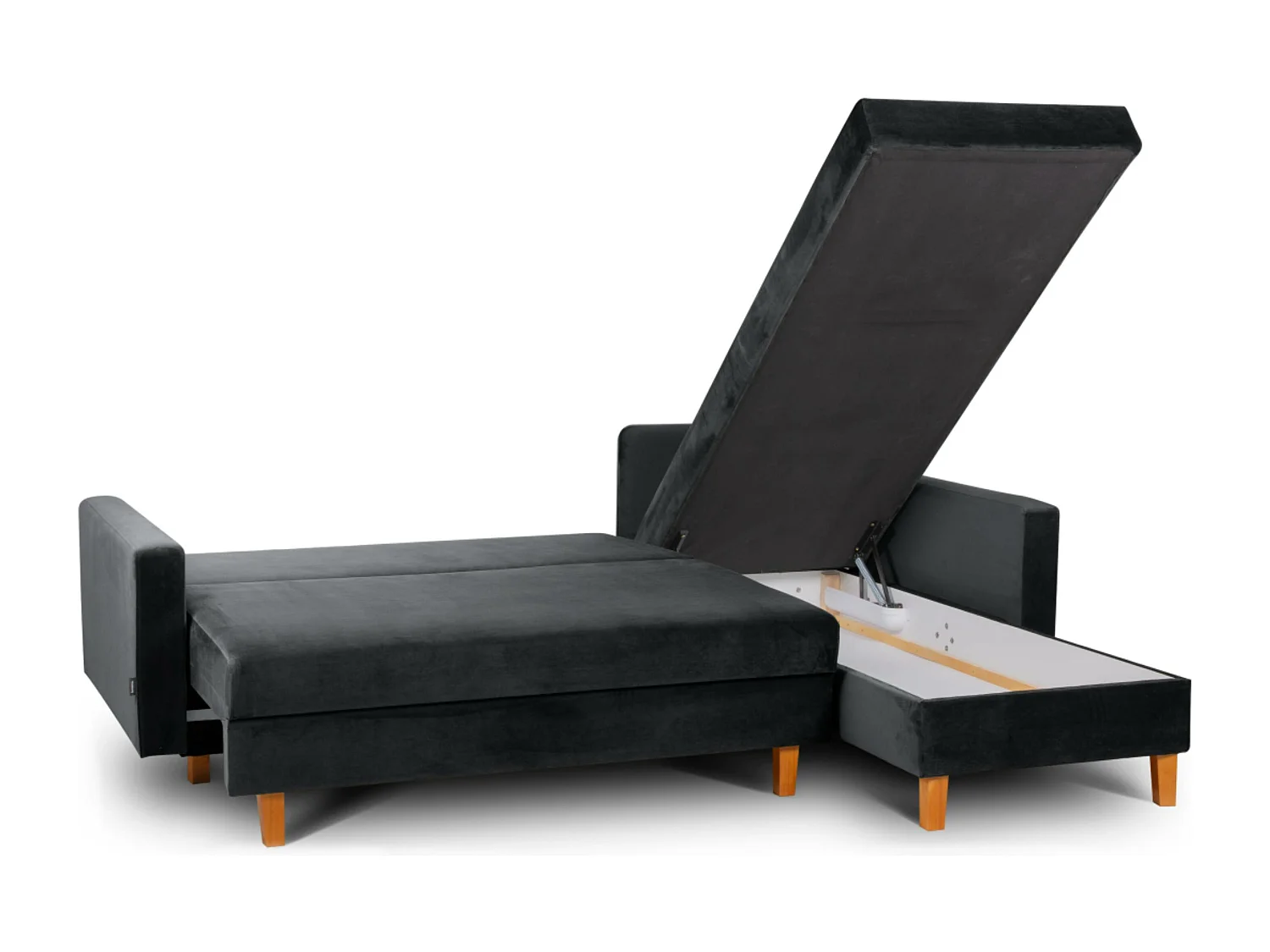 Ecksofa, universal umwandelbar, mit Ottomane ERISO - 3-Sitzer - Graphit