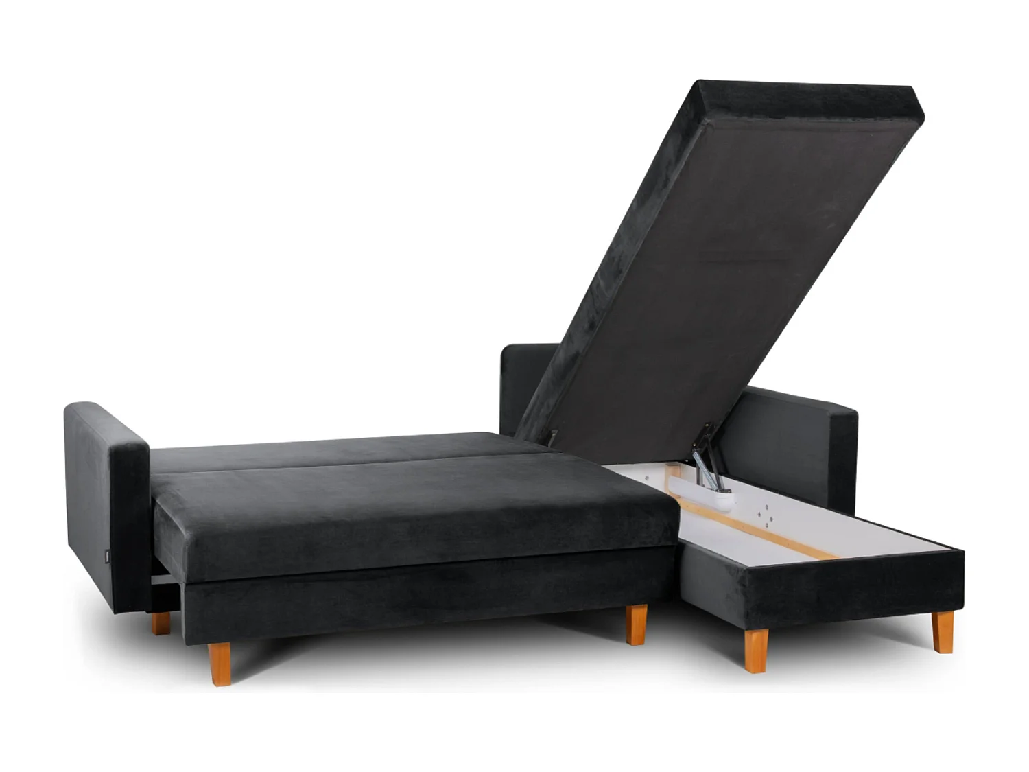 Ecksofa, universal umwandelbar, mit Ottomane ERISO - 3-Sitzer - Graphit