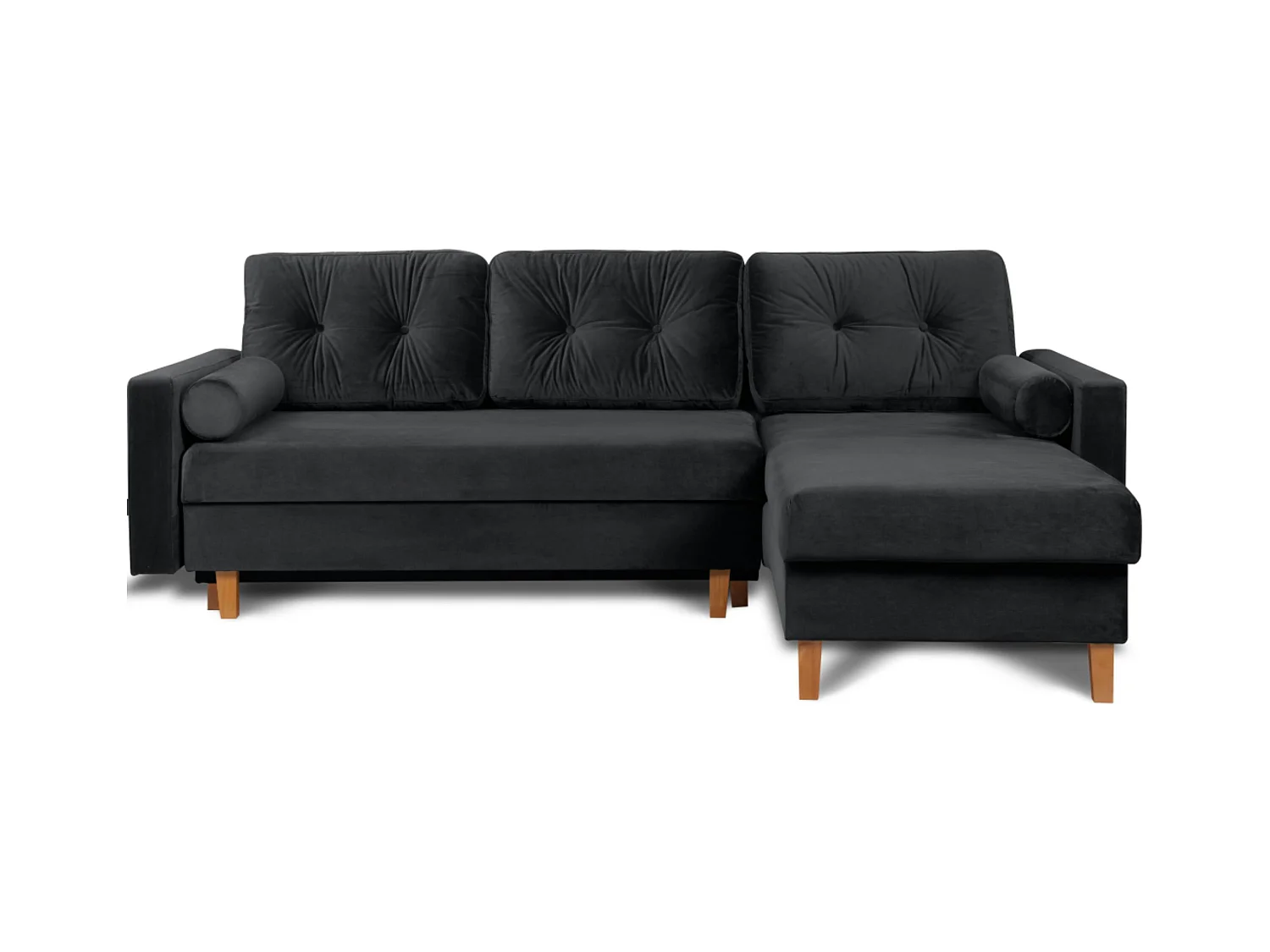 Canapé d'angle convertible universel avec ottomane ERISO - 3 places - Graphite