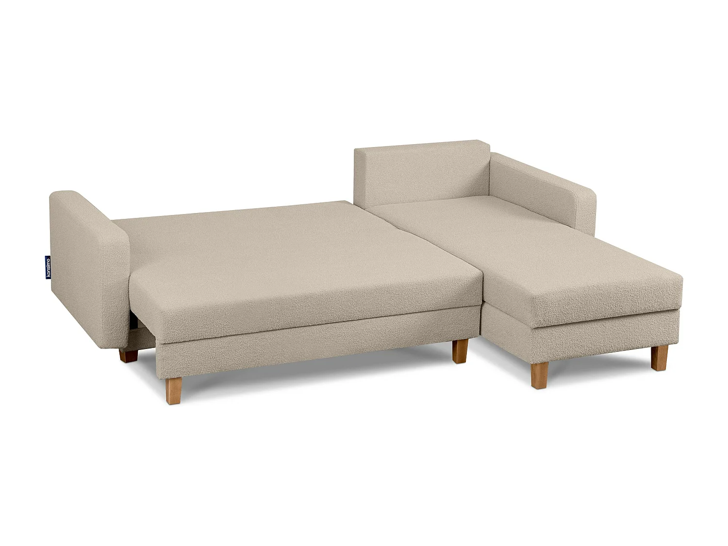 Universelles umwandelbares Ecksofa mit Ottomane ERISO - 3-Sitzer - Cremeweiß