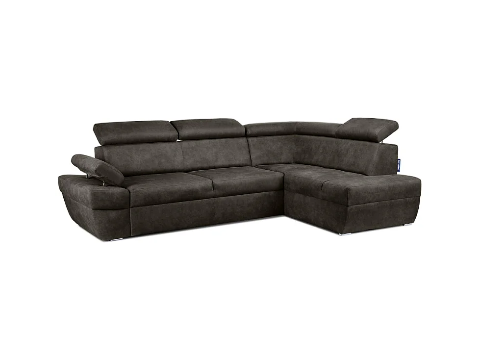Canapé d'angle droit avec fonction de couchage - convertible - RATLO - Anthracite