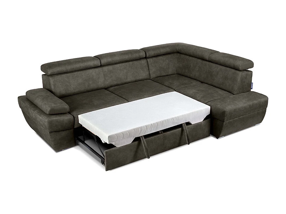 Canapé d'angle droit avec fonction de couchage - convertible - RATLO - Anthracite
