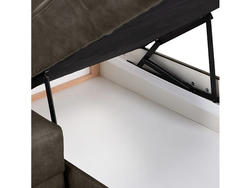 Canapé d'angle droit avec fonction de couchage - convertible - RATLO - Anthracite