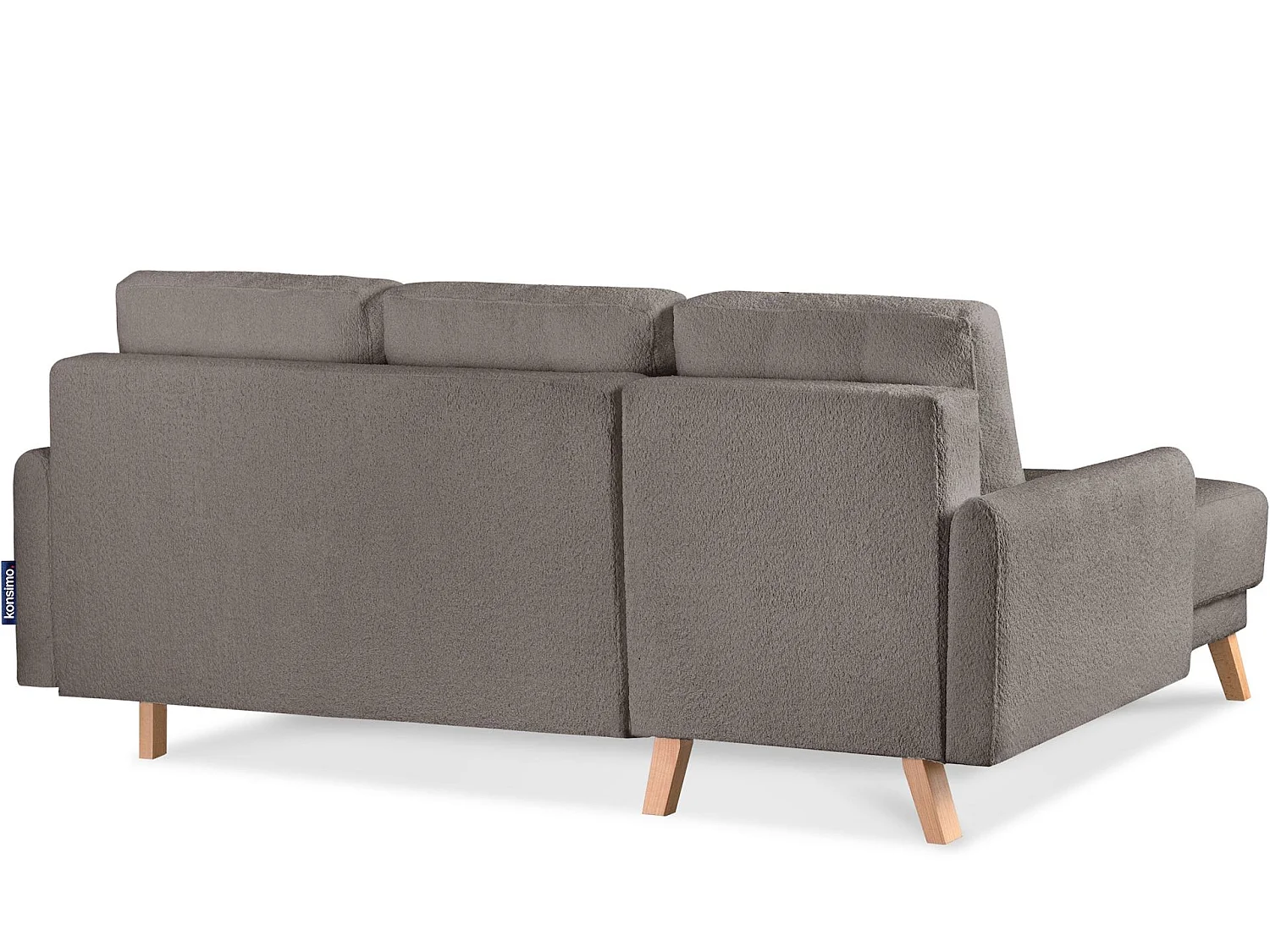 Ecksofa links mit ausziehbarer Schlaf- und Liegefläche - braun - VISNA