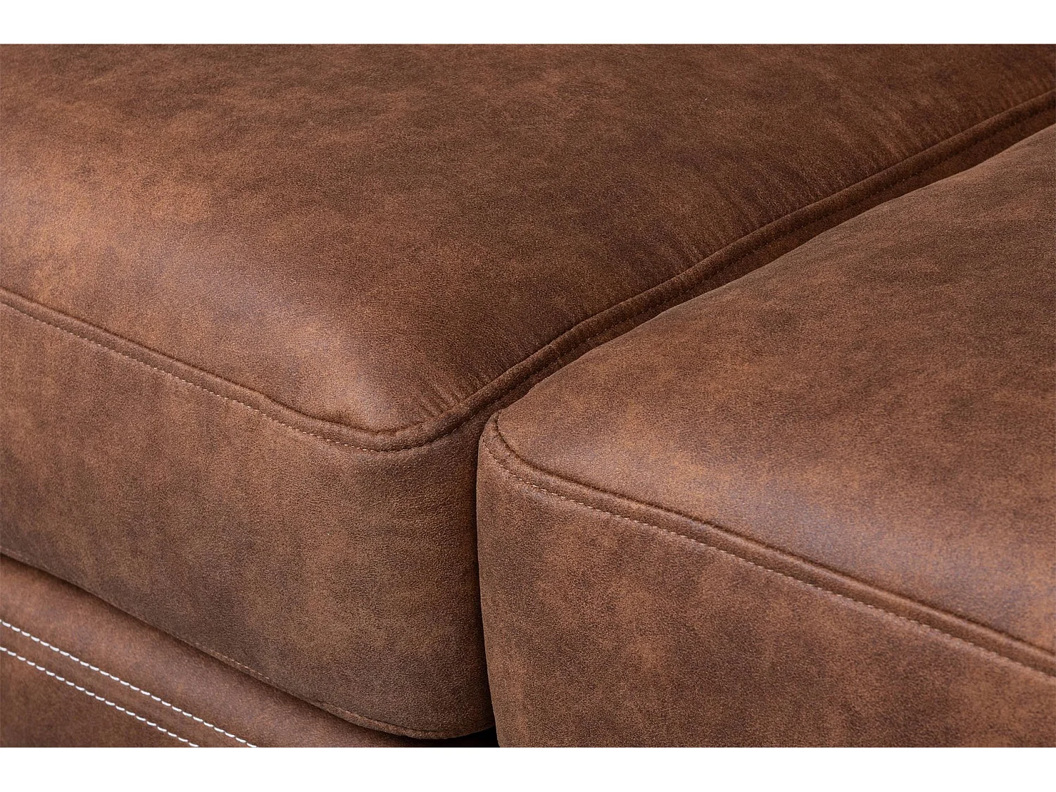 Canapé d'angle moderne et confortable sur pieds métalliques - 3/4 places - marron - HOLCO