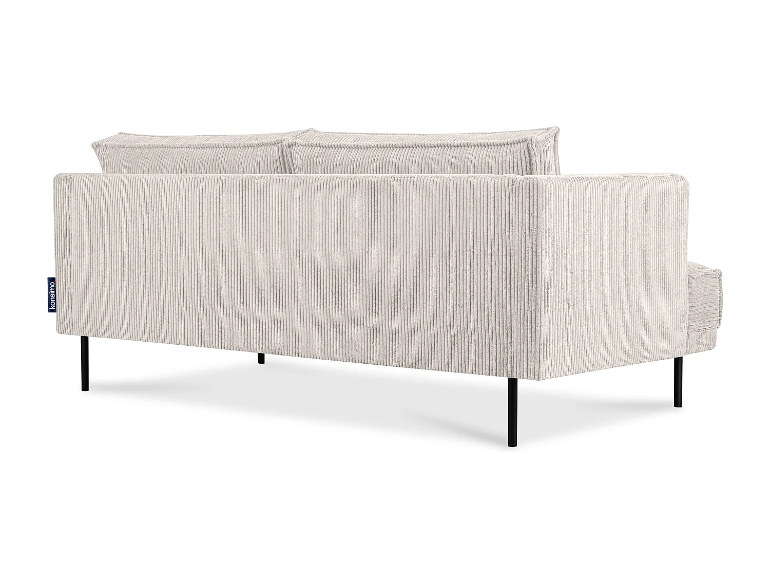 Loftsofa - Metallbeine - 2 Kissen inklusive - Velours - cremefarben - GANZO