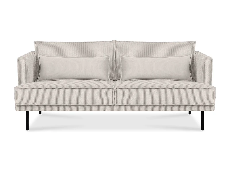 Loftsofa - Metallbeine - 2 Kissen inklusive - Velours - cremefarben - GANZO