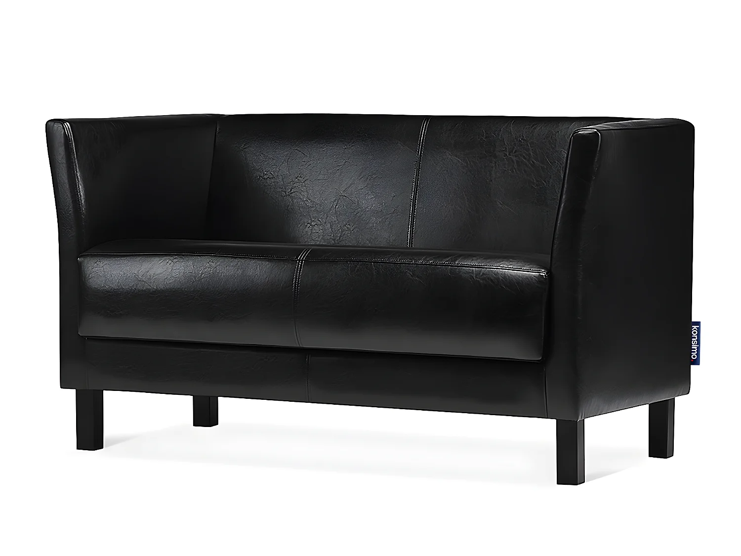 Modernes Sofa 2 Sitzer - aus Kunstleder - Schwarz - ESPECTO