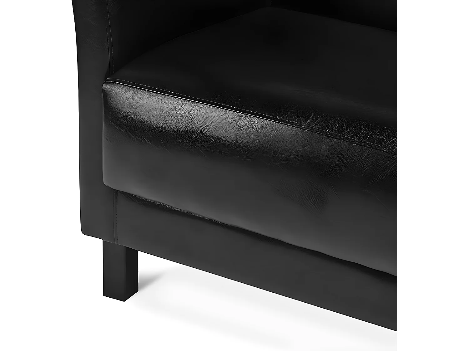 Modernes Sofa 2 Sitzer - aus Kunstleder - Schwarz - ESPECTO
