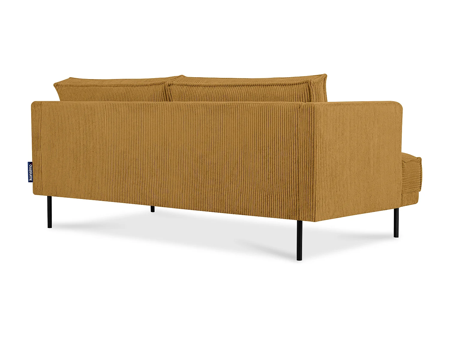 Loftsofa - Metallbeine - 2 Kissen inklusive - Velours - gelb - GANZO