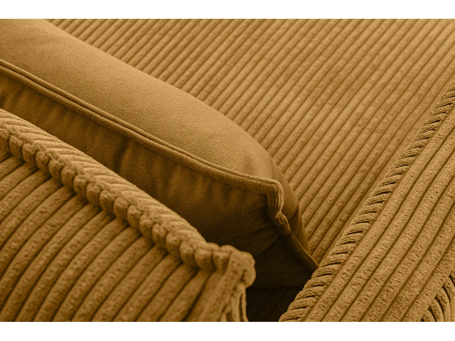 Loftsofa - Metallbeine - 2 Kissen inklusive - Velours - gelb - GANZO