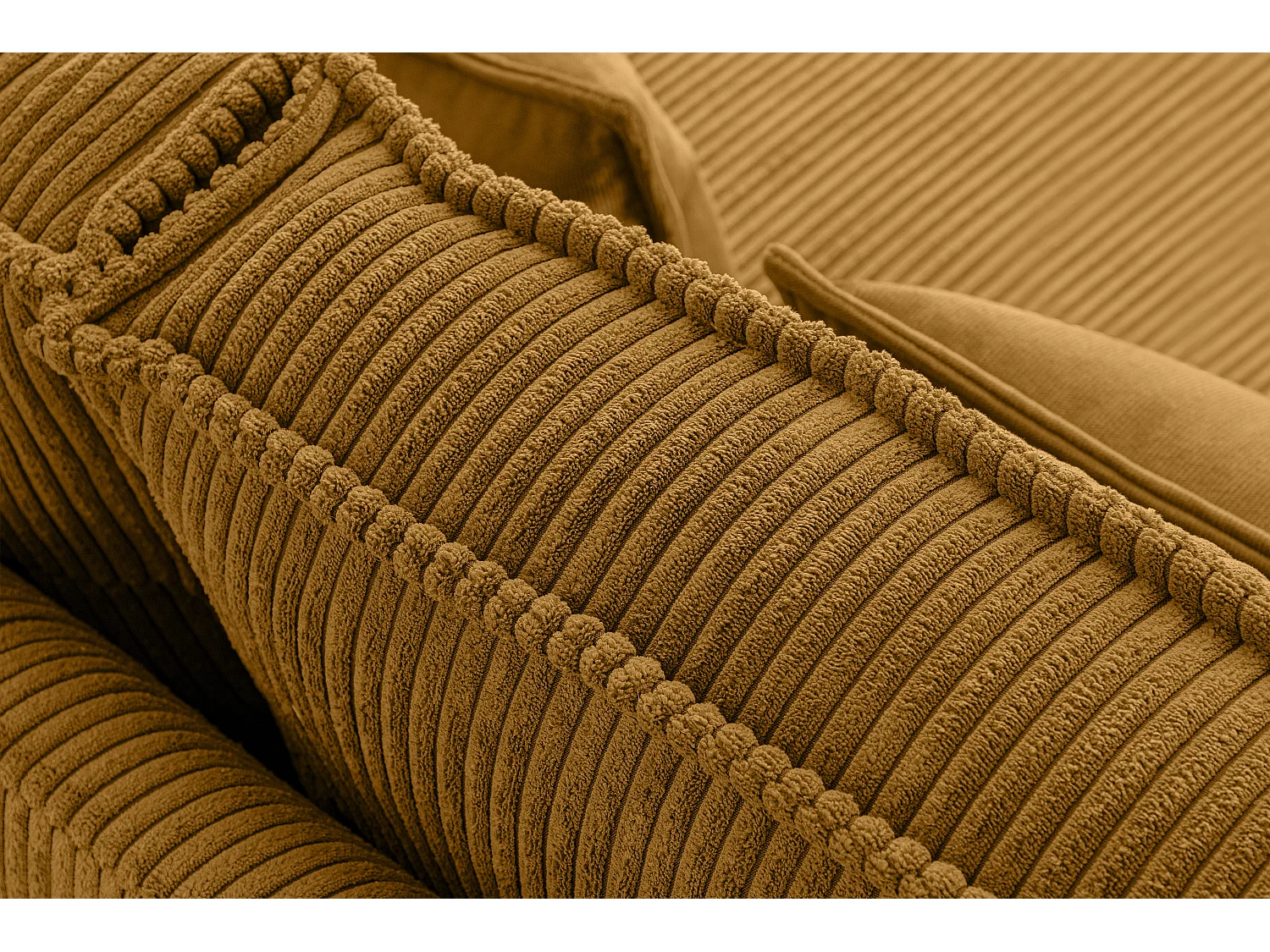 Loftsofa - Metallbeine - 2 Kissen inklusive - Velours - gelb - GANZO