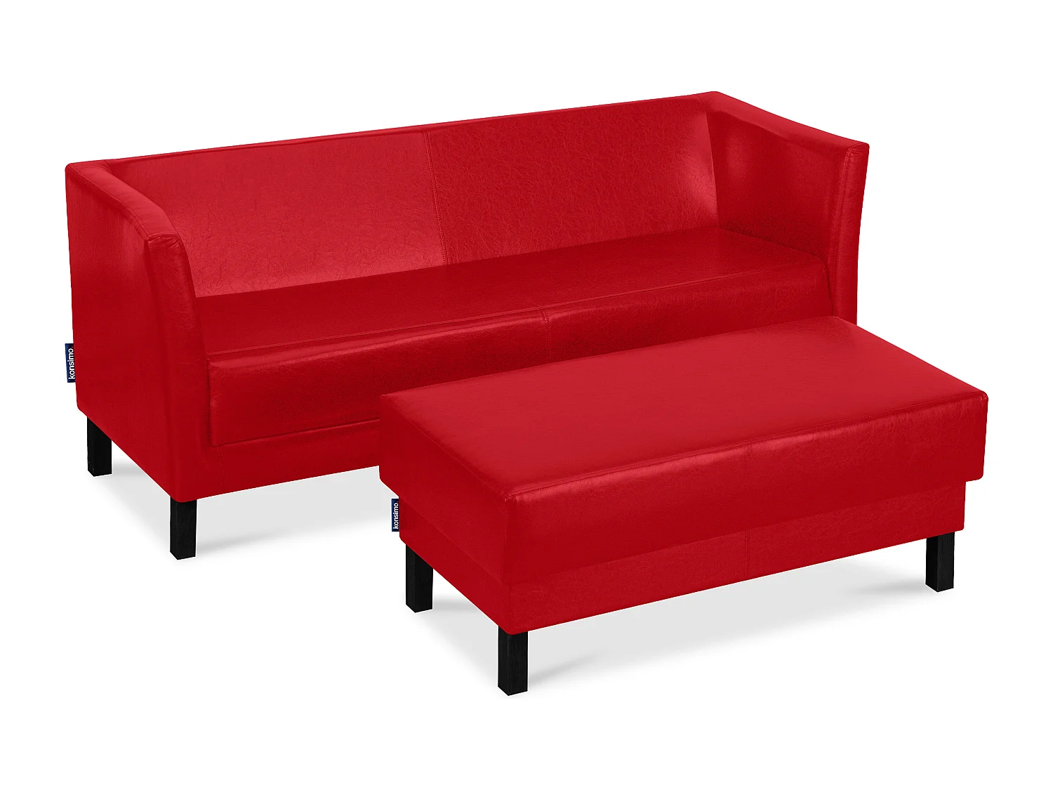 Modernes  Sofa 3 Sitzer aus Kunstleder - rot - ESPECTO