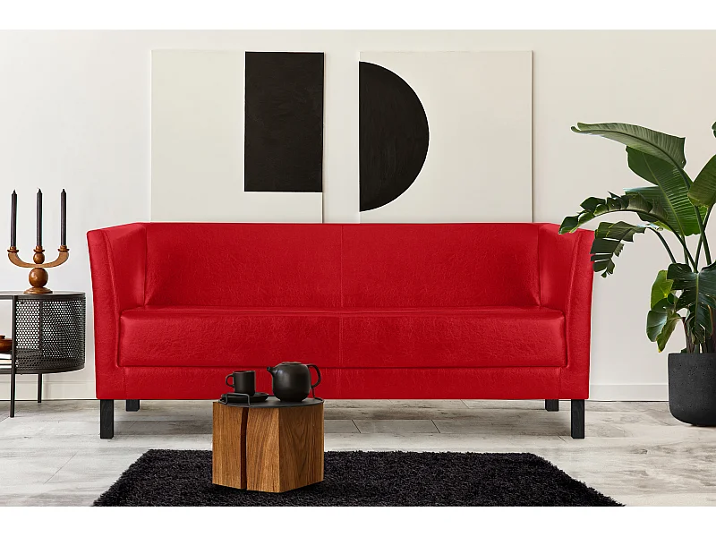 Modernes  Sofa 3 Sitzer aus Kunstleder - rot - ESPECTO