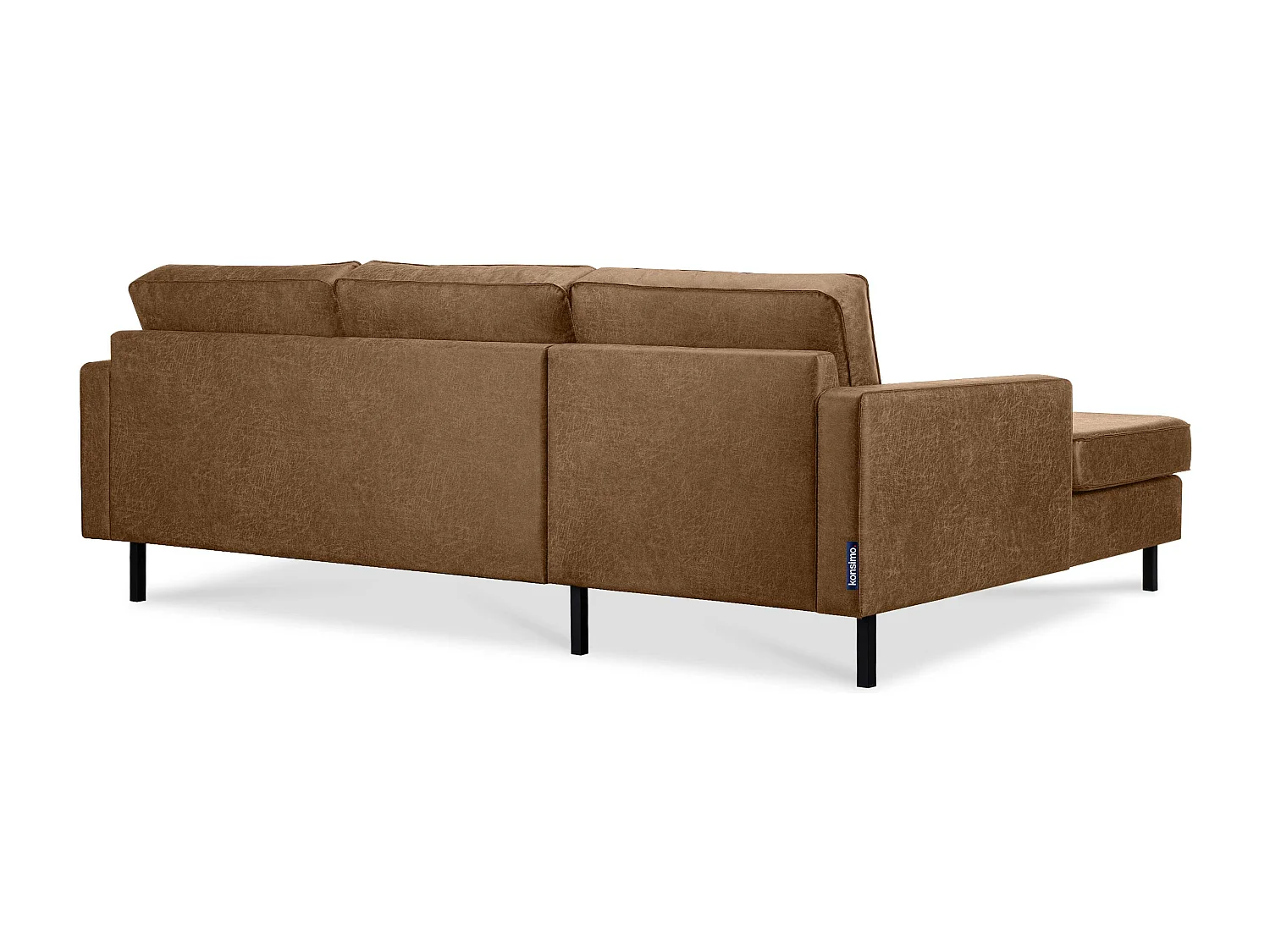 Loft Ecksofa links 4 Sitzer aus Leder und Mikrofaser - braun - INVIA