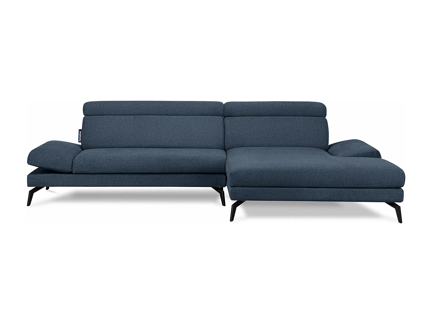 Ecksofa Modern - 4 Sitzer - bewegliche Kopfstütze - blau - RENAR