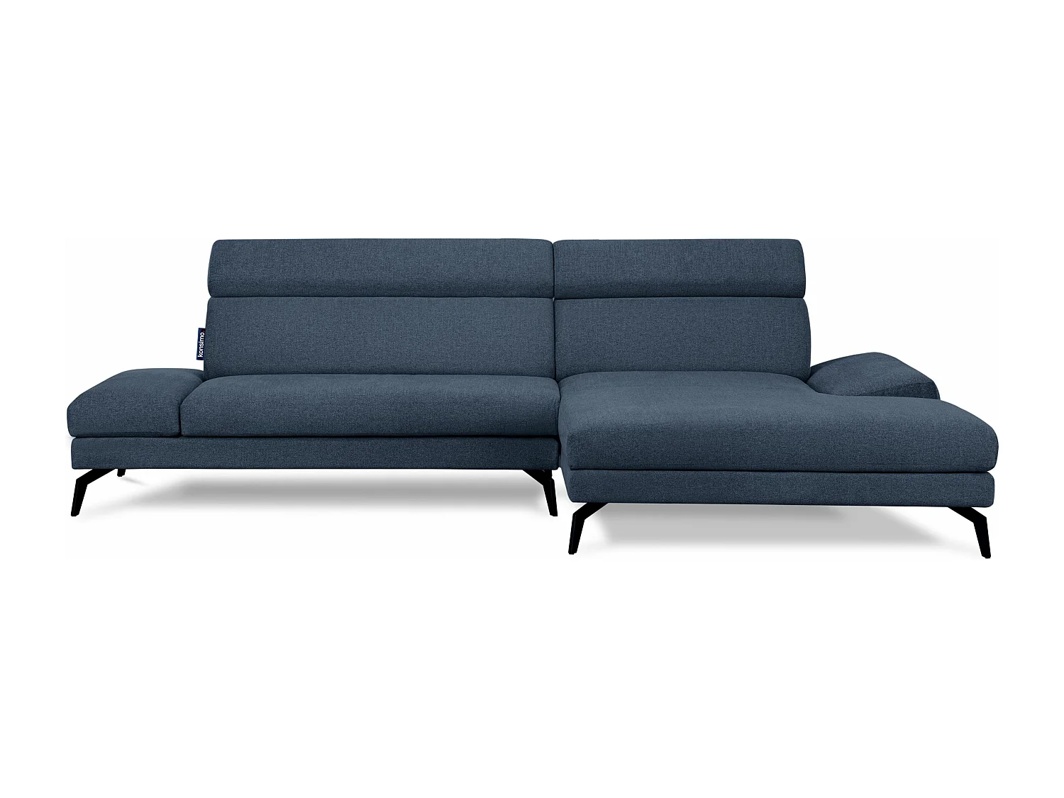 Ecksofa Modern - 4 Sitzer - bewegliche Kopfstütze - blau - RENAR