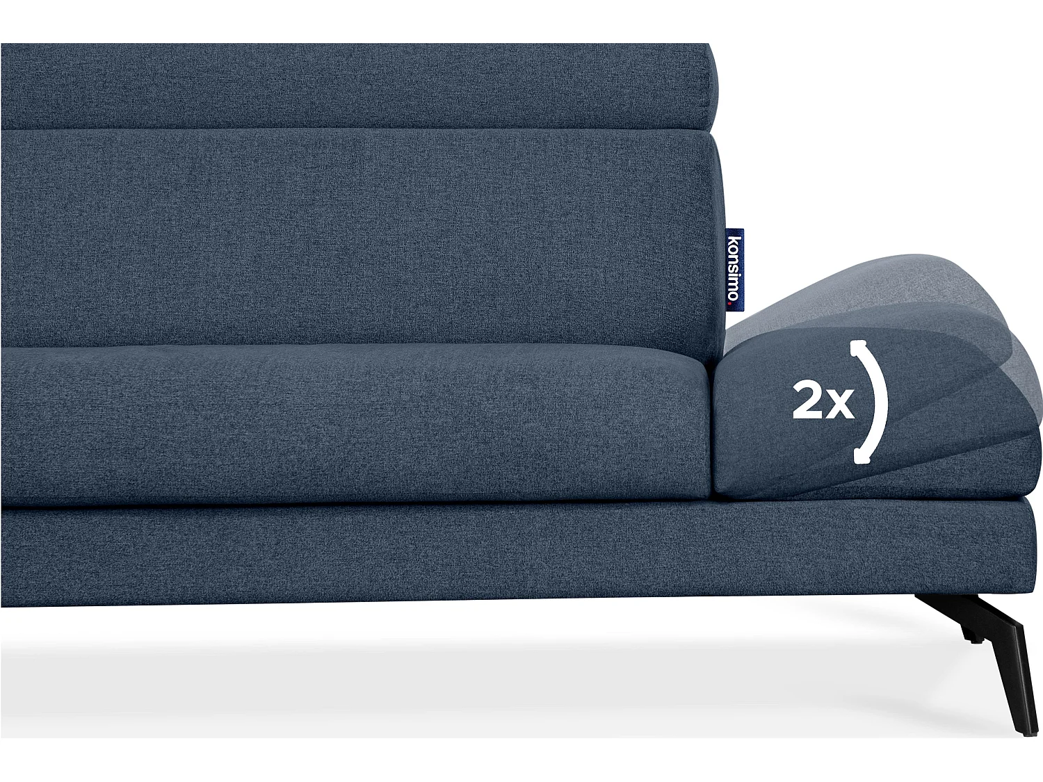 Ecksofa Modern - 4 Sitzer - bewegliche Kopfstütze - blau - RENAR