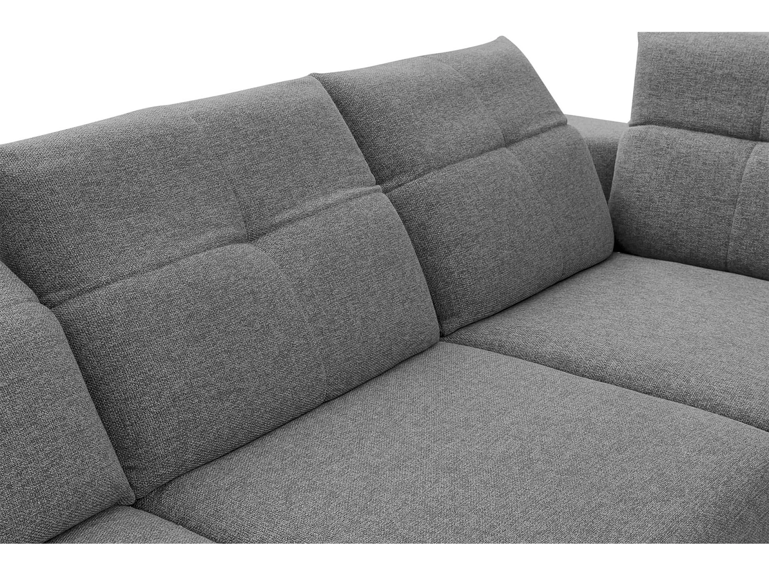 Eckgarnitur 4/5 Sitzer mit elek. Relaxfunktion - grau - DAVIDI