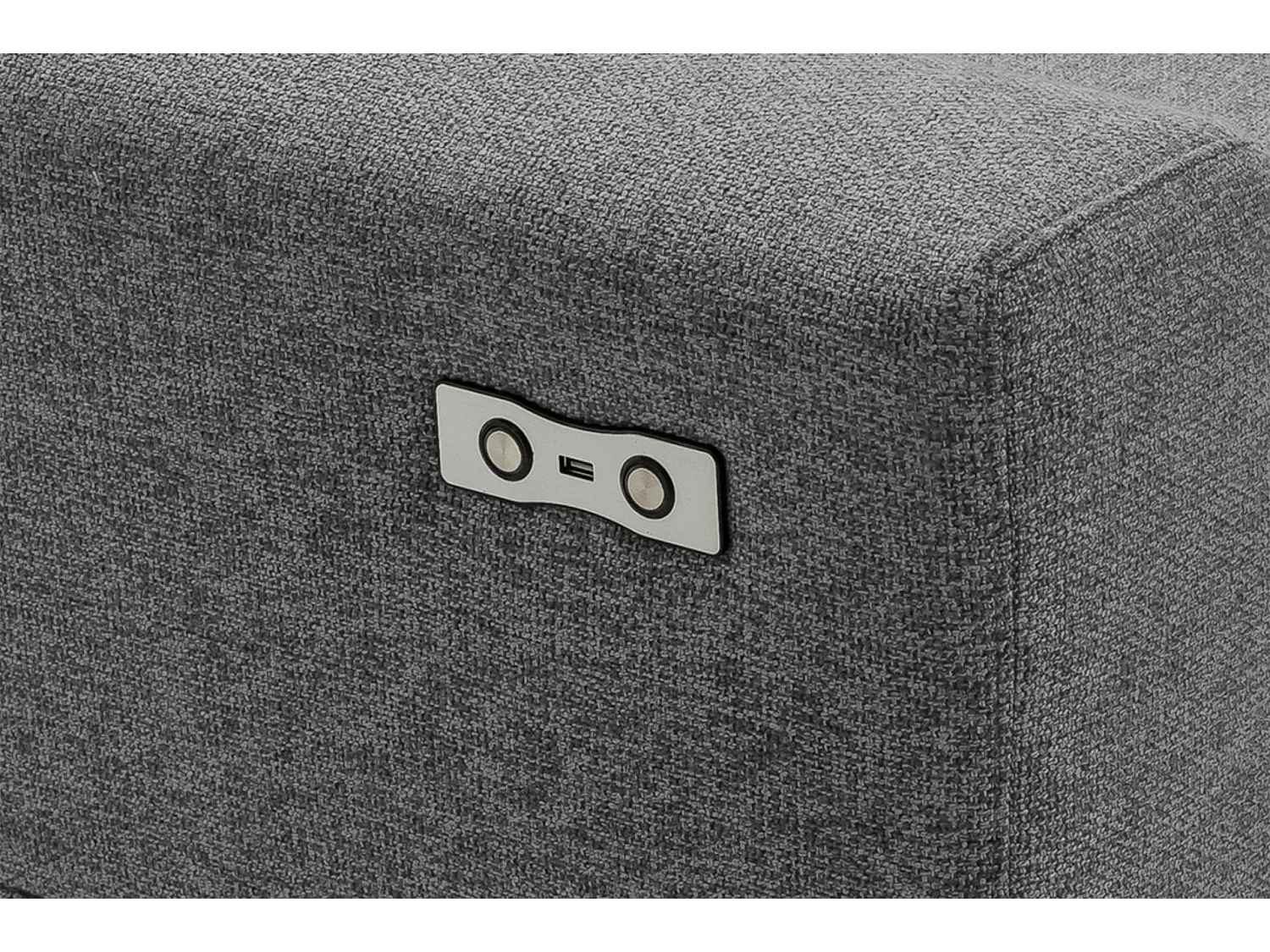 Eckgarnitur 4/5 Sitzer mit elek. Relaxfunktion - grau - DAVIDI