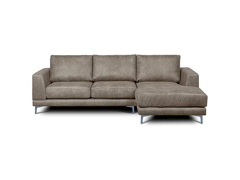 Modernes bequemes Ecksofa auf Metallbeinen - 3/4 Sitzer - Beige - HOLCO