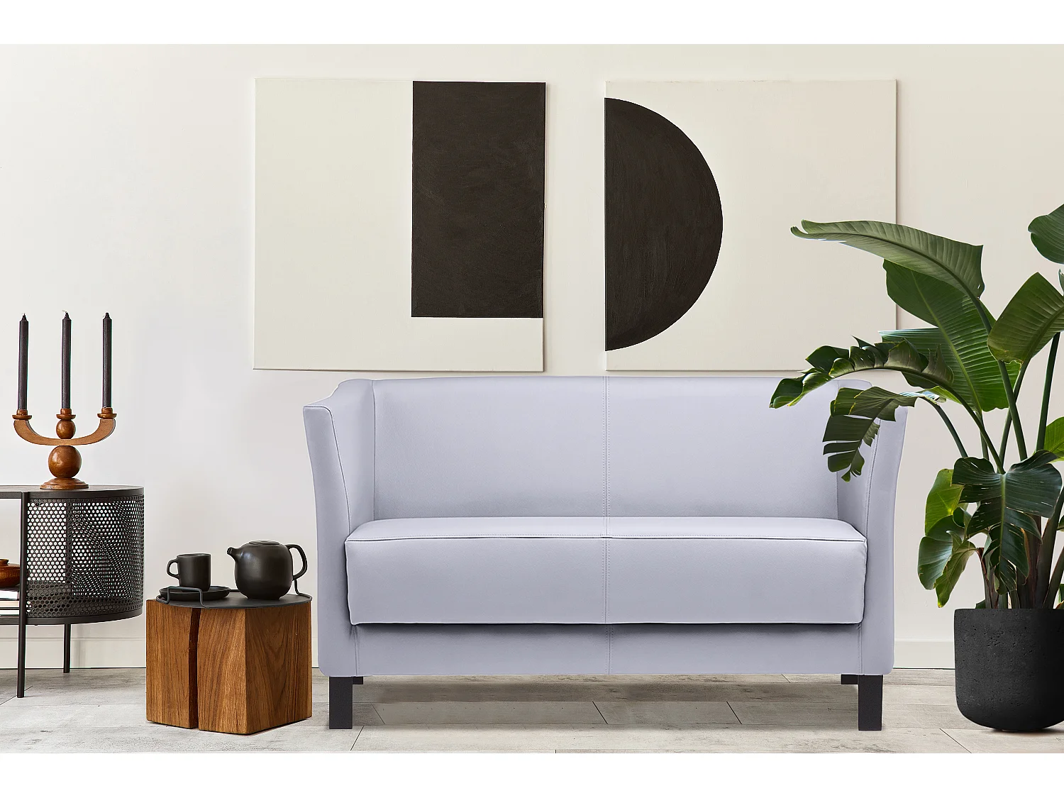 Modernes Sofa 2 Sitzer - aus Kunstleder - grau - ESPECTO