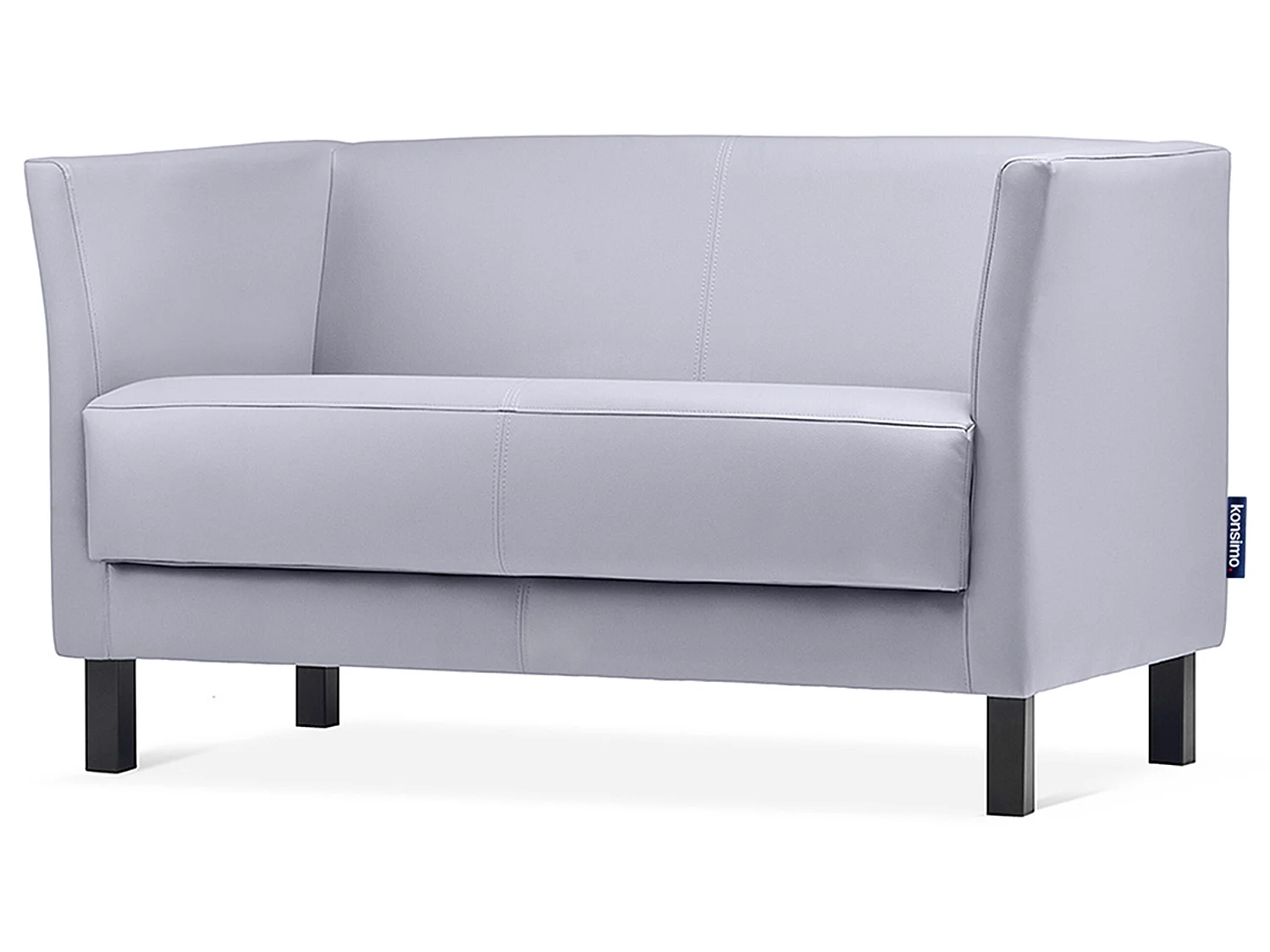 Canapé contemporain 2 places - en simili cuir - gris - ESPECTO