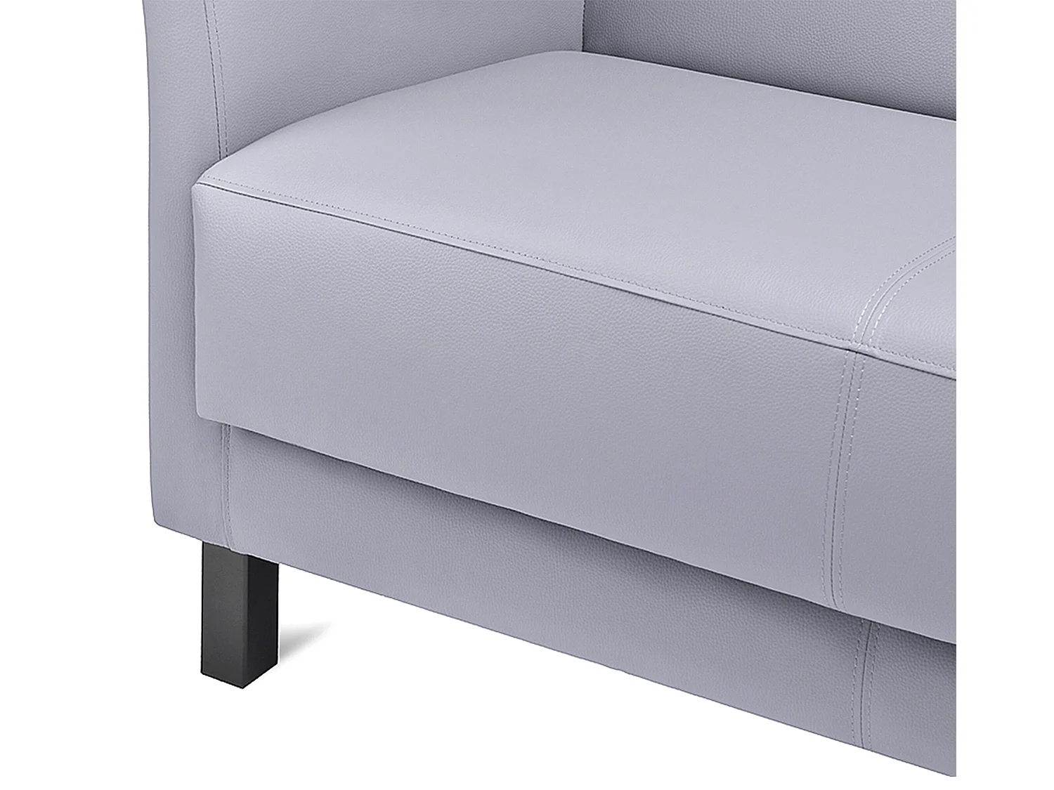 Canapé contemporain 2 places - en simili cuir - gris - ESPECTO