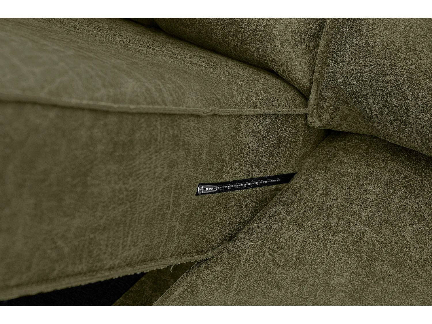 Loft Ecksofa rechts 4 Sitzer aus Leder und Mikrofaser - grün - INVIA