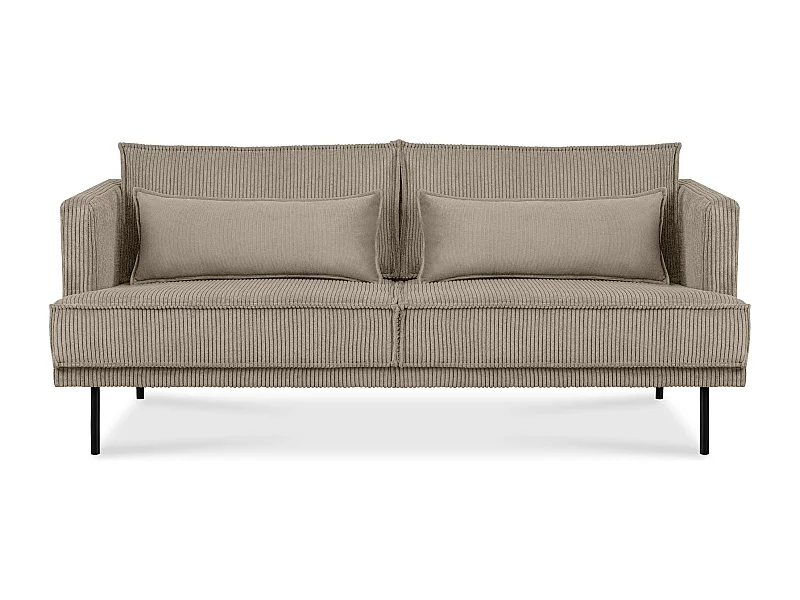 Loftsofa - Metallbeine - 2 Kissen inklusive - Velours - beige - GANZO