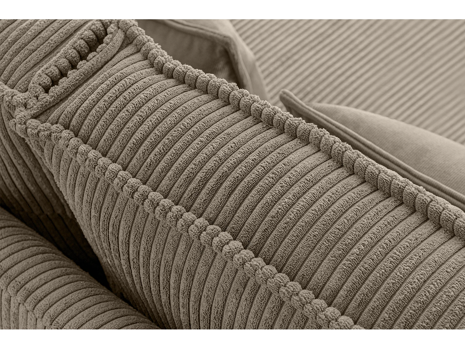 Loftsofa - Metallbeine - 2 Kissen inklusive - Velours - beige - GANZO