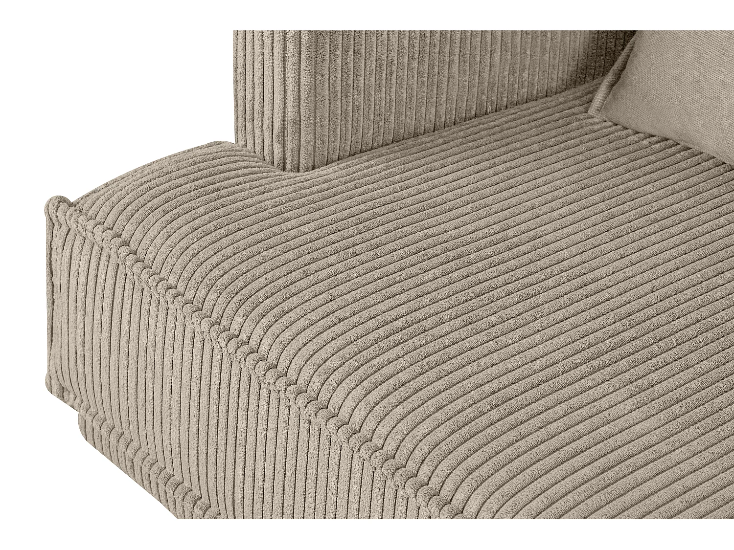 Loftsofa - Metallbeine - 2 Kissen inklusive - Velours - beige - GANZO