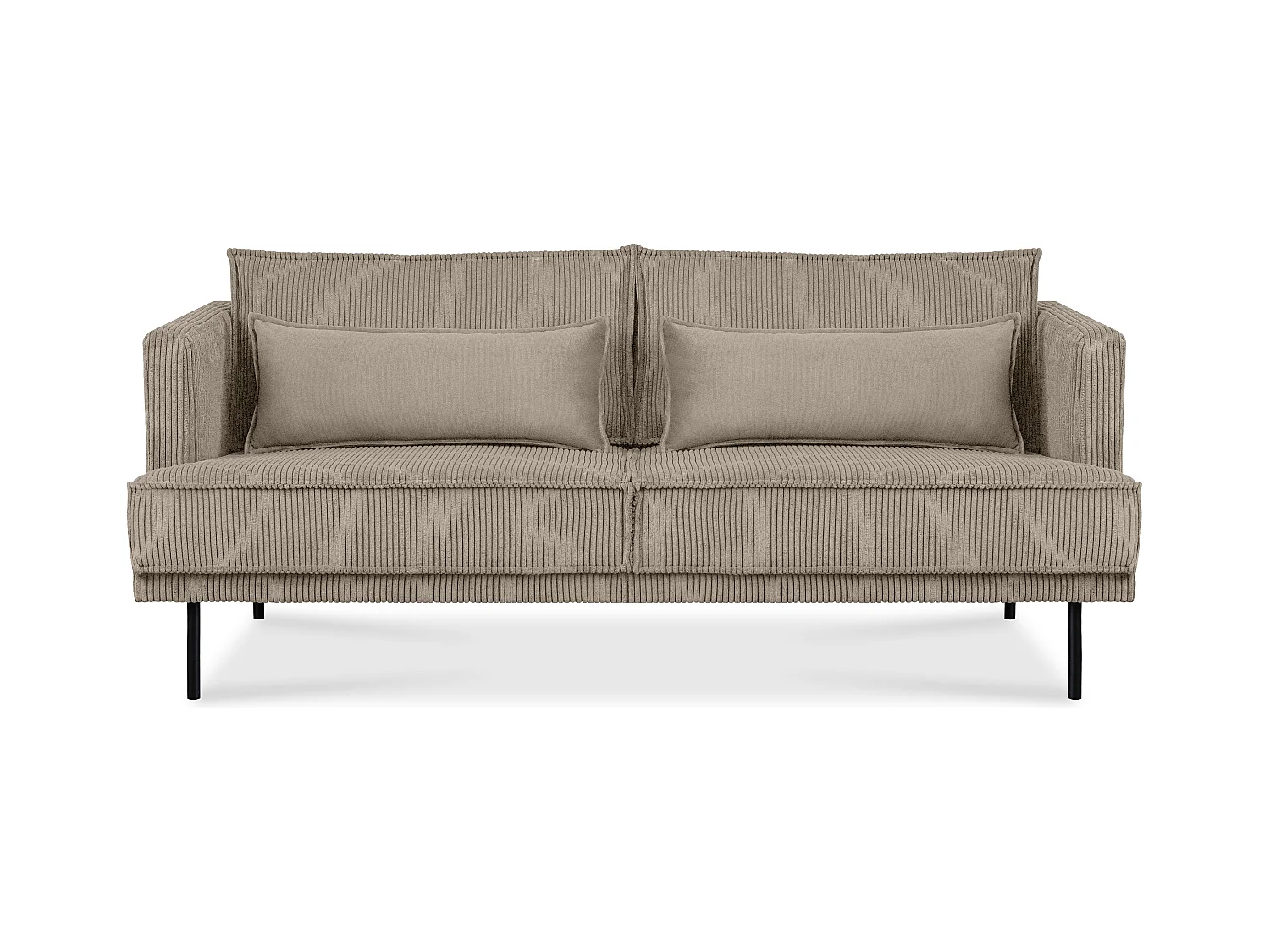 Canapé loft - Pieds en métal - 2 coussins inclus - Velours - beige - GANZO
