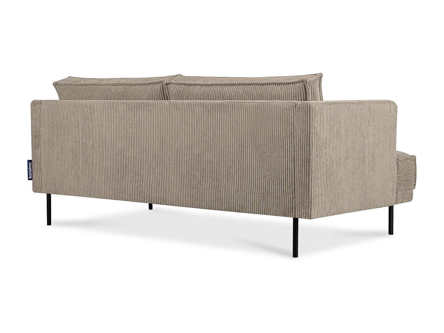 Loftsofa - Metallbeine - 2 Kissen inklusive - Velours - beige - GANZO