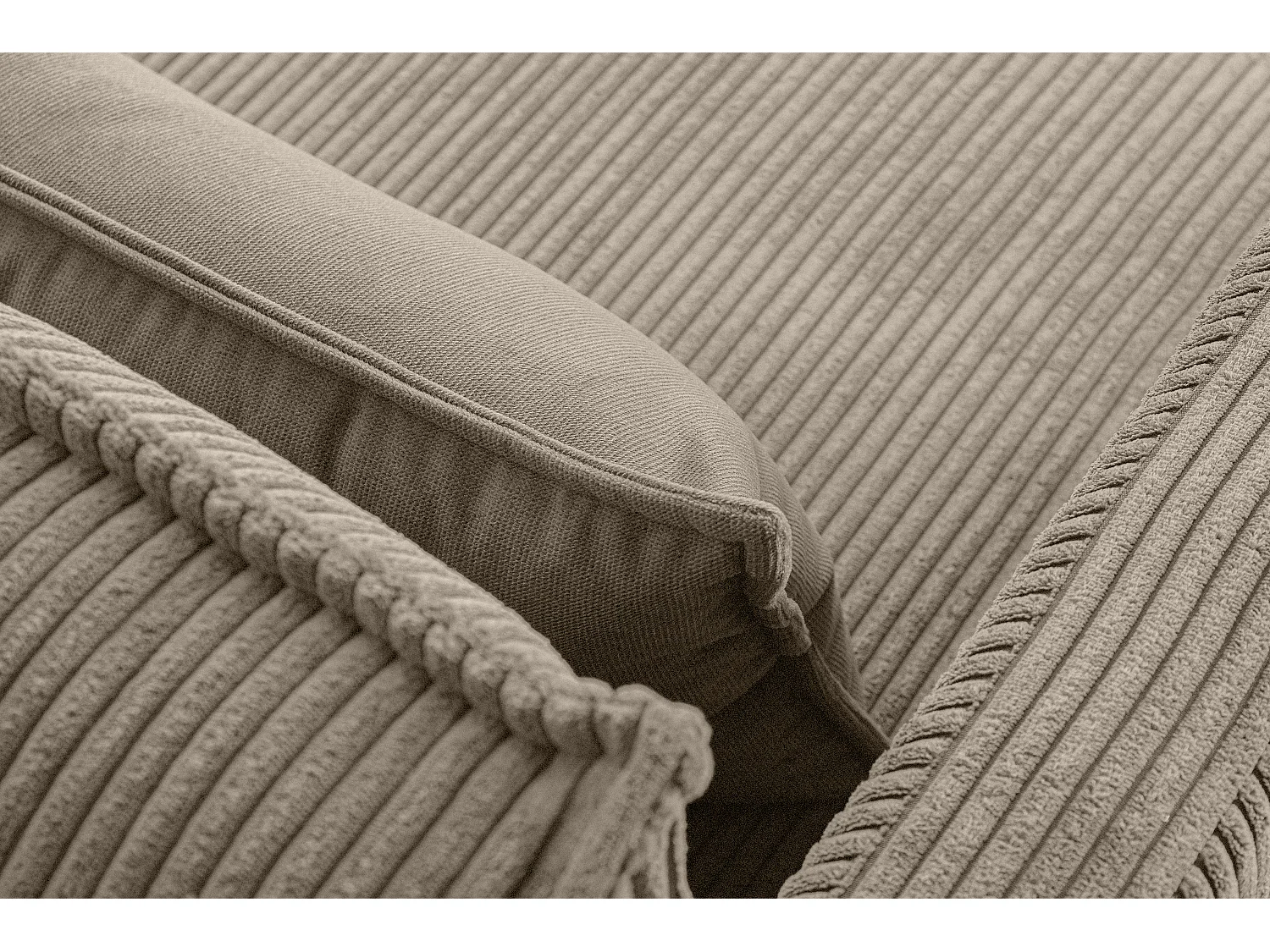 Loftsofa - Metallbeine - 2 Kissen inklusive - Velours - beige - GANZO