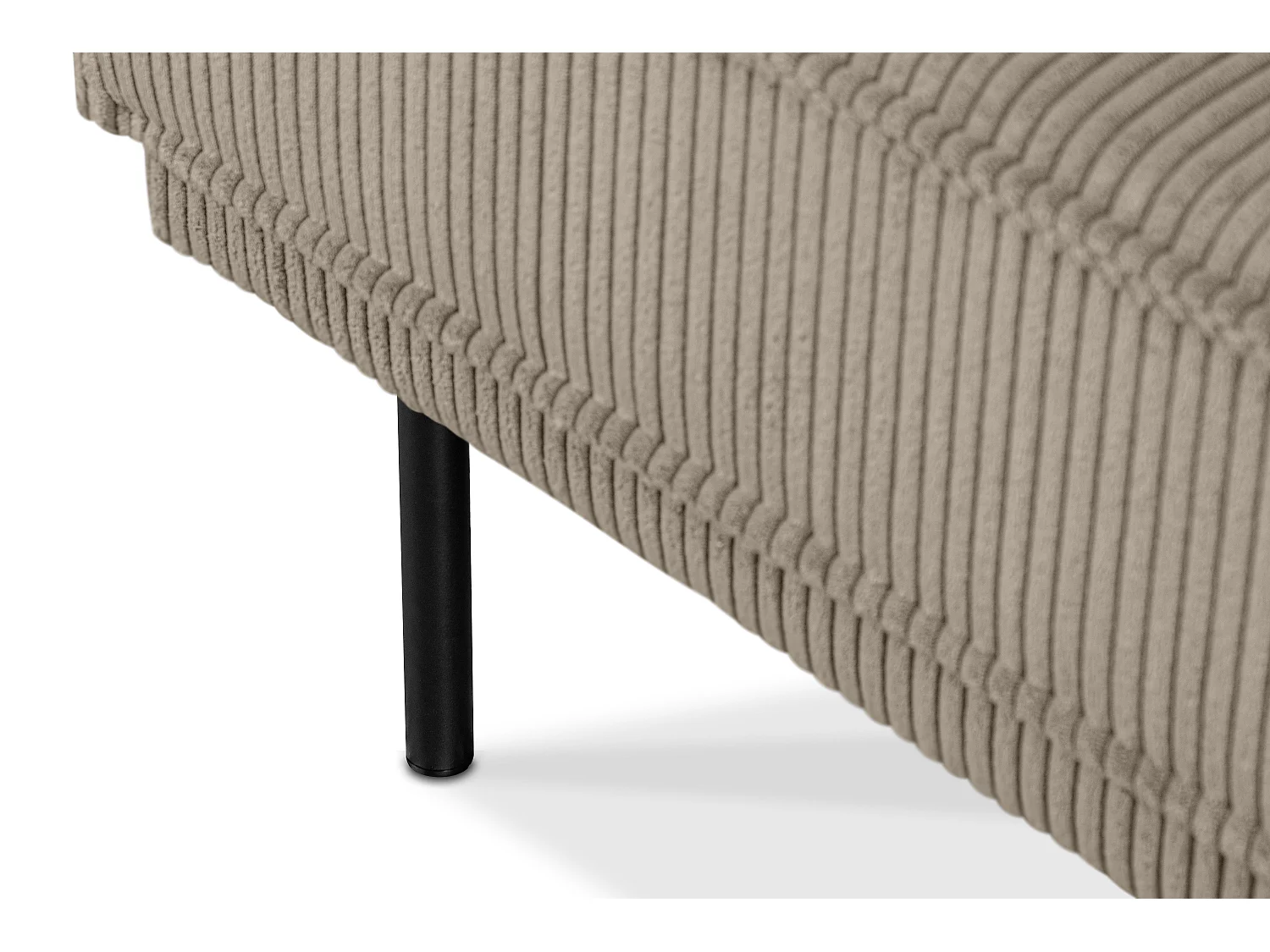 Loftsofa - Metallbeine - 2 Kissen inklusive - Velours - beige - GANZO