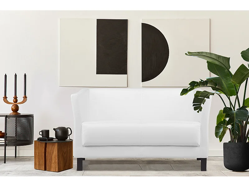 Modernes Sofa 2 Sitzer - aus Kunstleder - weiß - ESPECTO