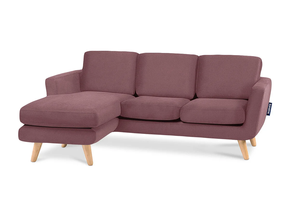 Ecksofa mit Ottomane - 3 Sitzer - rosa - TAGIO
