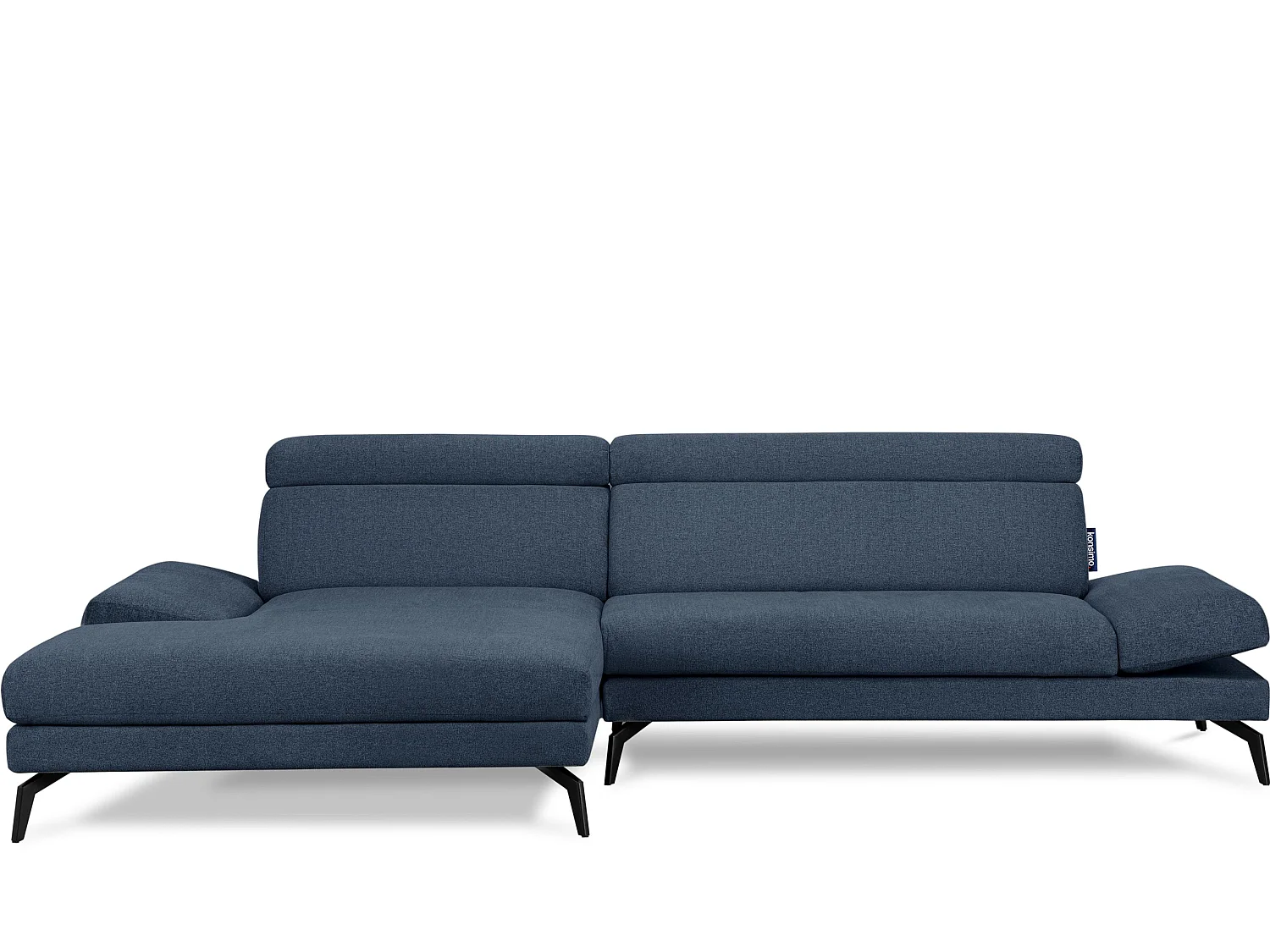 Ecksofa Modern - 4 Sitzer - bewegliche Kopfstütze - blau - RENAR