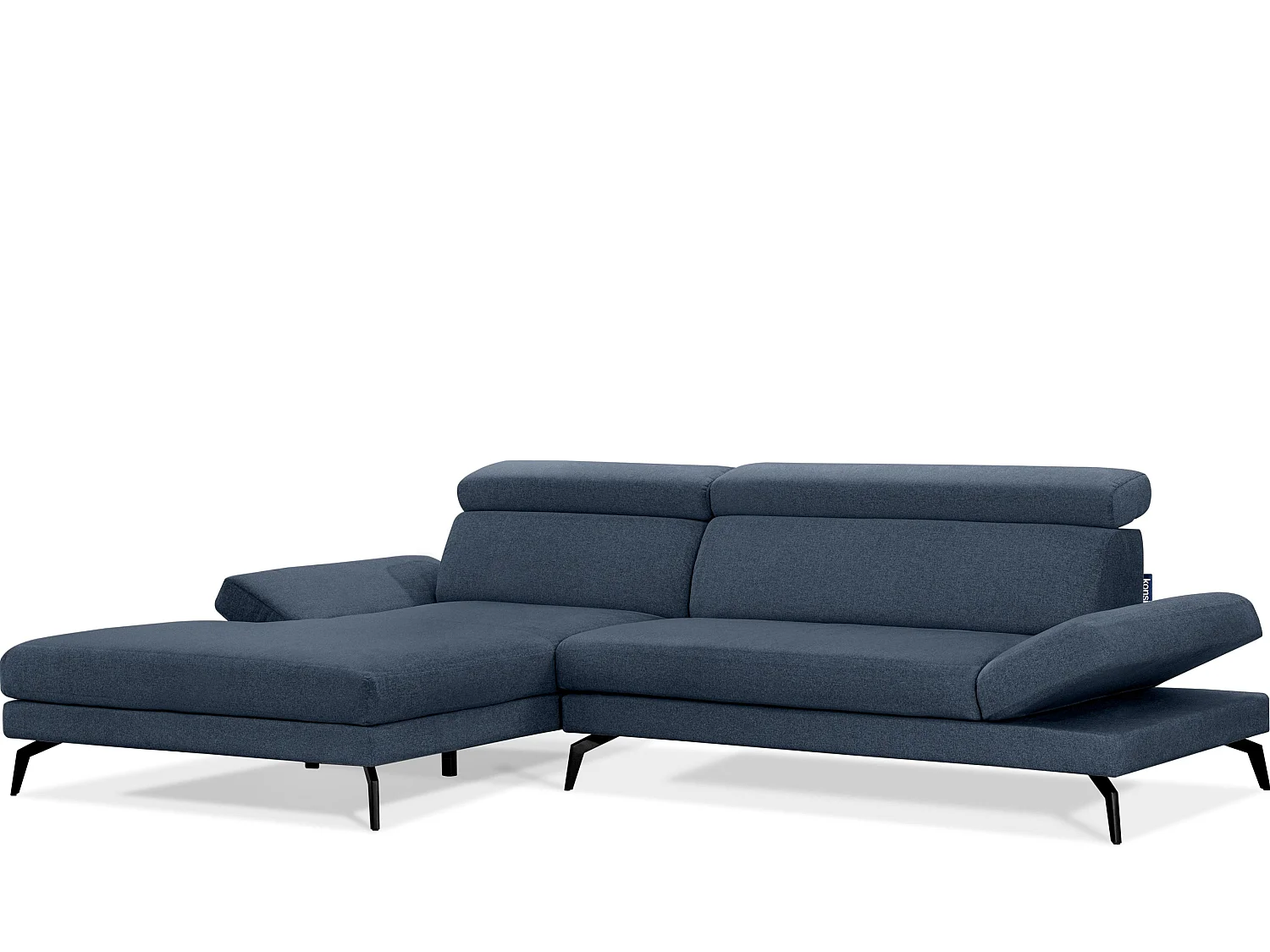 Ecksofa Modern - 4 Sitzer - bewegliche Kopfstütze - blau - RENAR