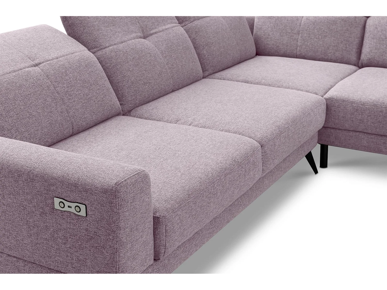 Eckgarnitur 4/5 Sitzer mit elek. Relaxfunktion - Rosa - DAVIDI