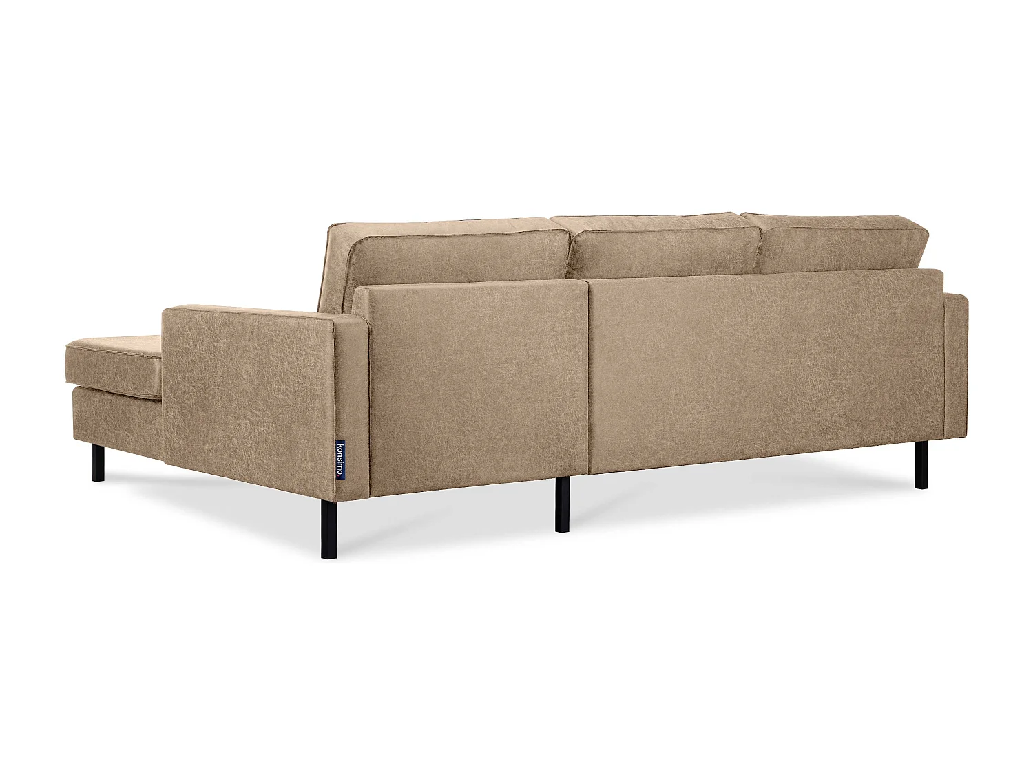 Loft Ecksofa rechts 4 Sitzer aus Leder und Mikrofaser - beige - INVIA