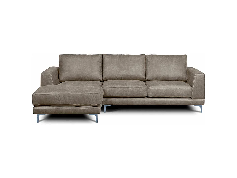 Modernes bequemes Ecksofa auf Metallbeinen - 3/4 Sitzer - Beige - HOLCO