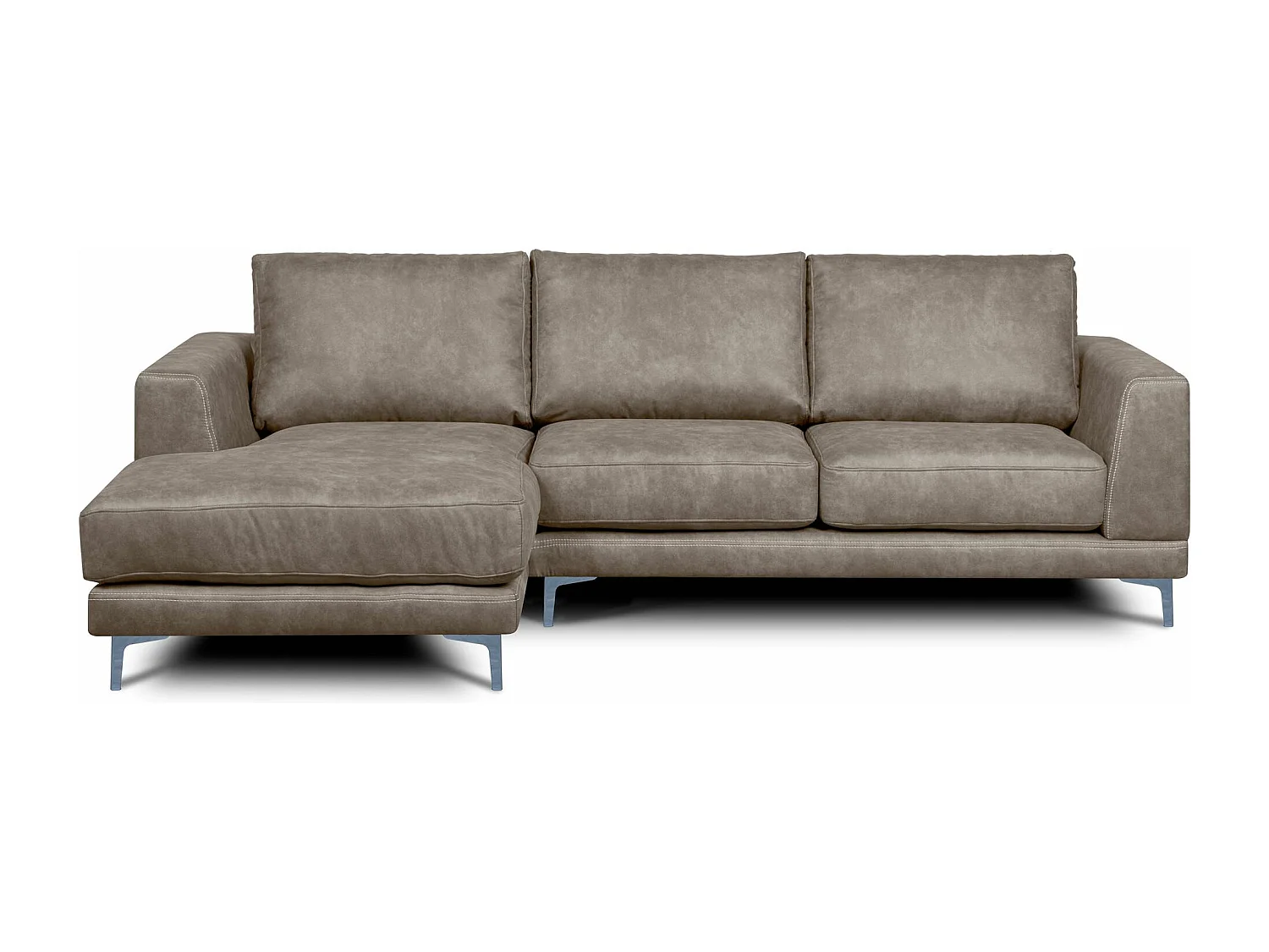 Modernes bequemes Ecksofa auf Metallbeinen - 3/4 Sitzer - Beige - HOLCO