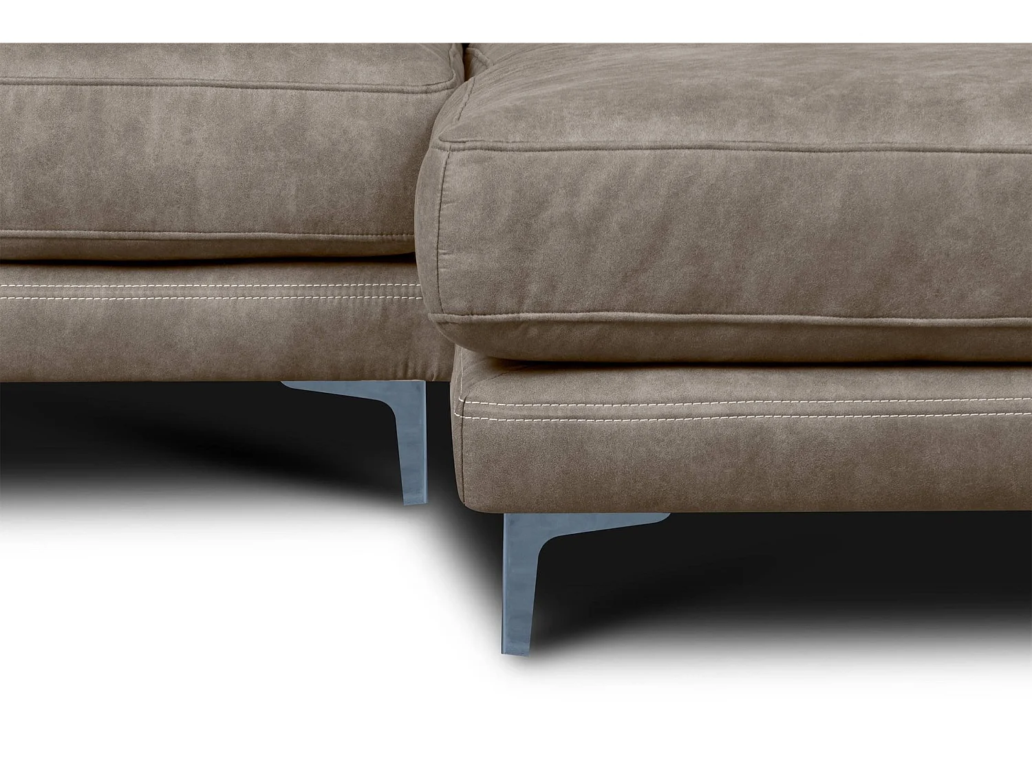 Modernes bequemes Ecksofa auf Metallbeinen - 3/4 Sitzer - Beige - HOLCO