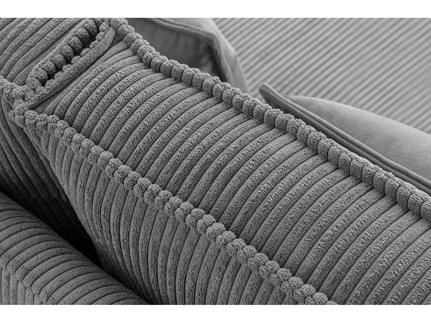 Loftsofa - Metallbeine - 2 Kissen inklusive - Velours - hellgrau - GANZO