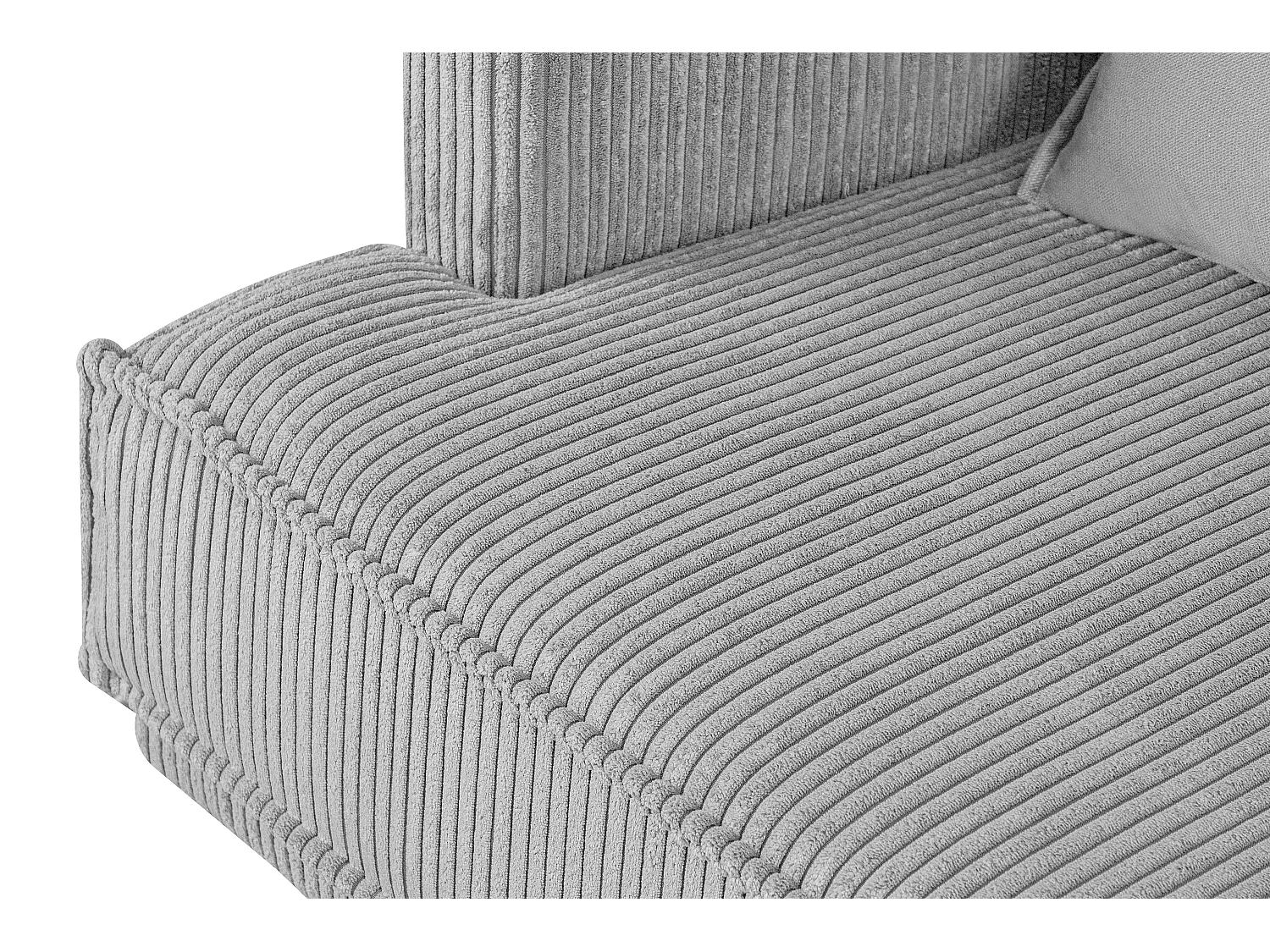 Loftsofa - Metallbeine - 2 Kissen inklusive - Velours - hellgrau - GANZO